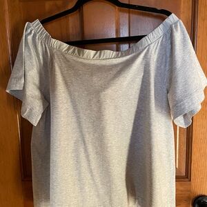 Banana Republic Gray Off-Shoulder Women's Top Tie back